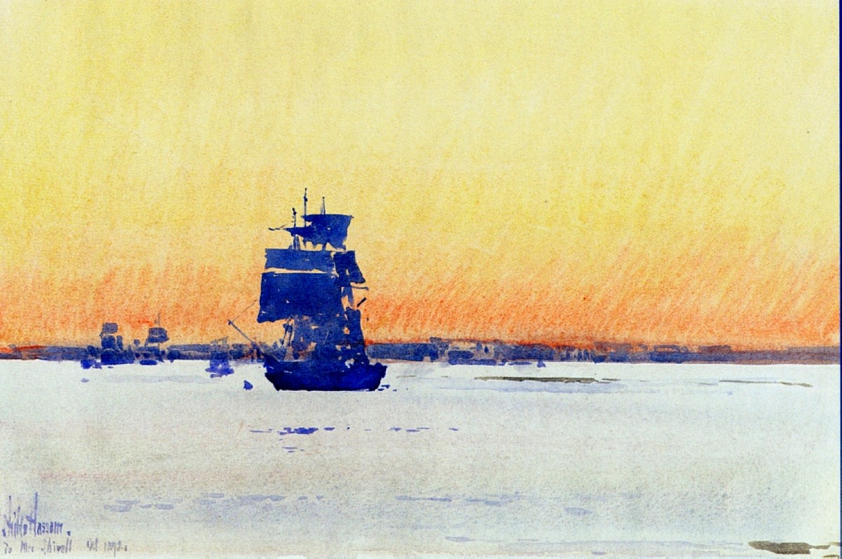 Sailing Ship Locked in Ice by Childe Hassam
