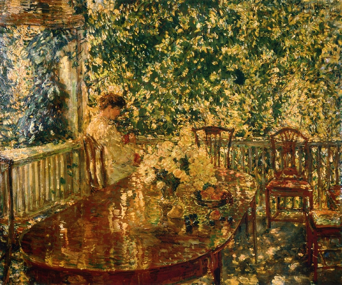 Summer Porch at Mr. and Mrs. C.E.S. Wood's by Childe Hassam