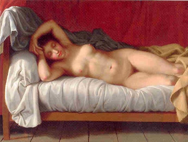 Lying Model in Bed by Christoffer Wilhelm Eckersberg