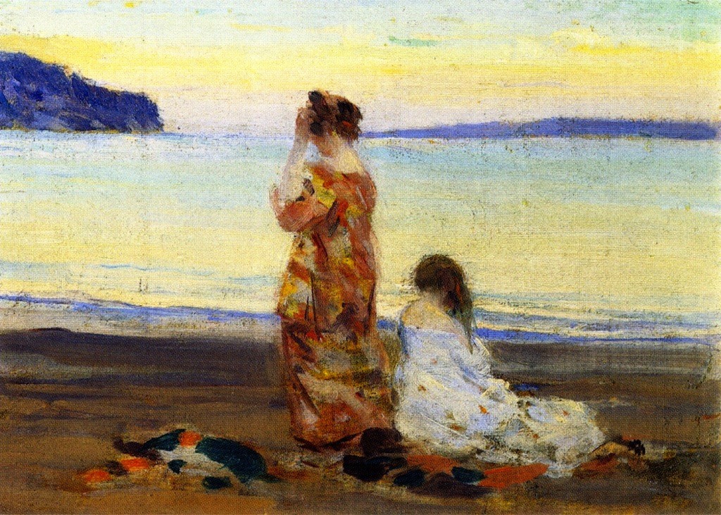 Beach Scene, Baie-Saint-Paul by Clarence Gagnon