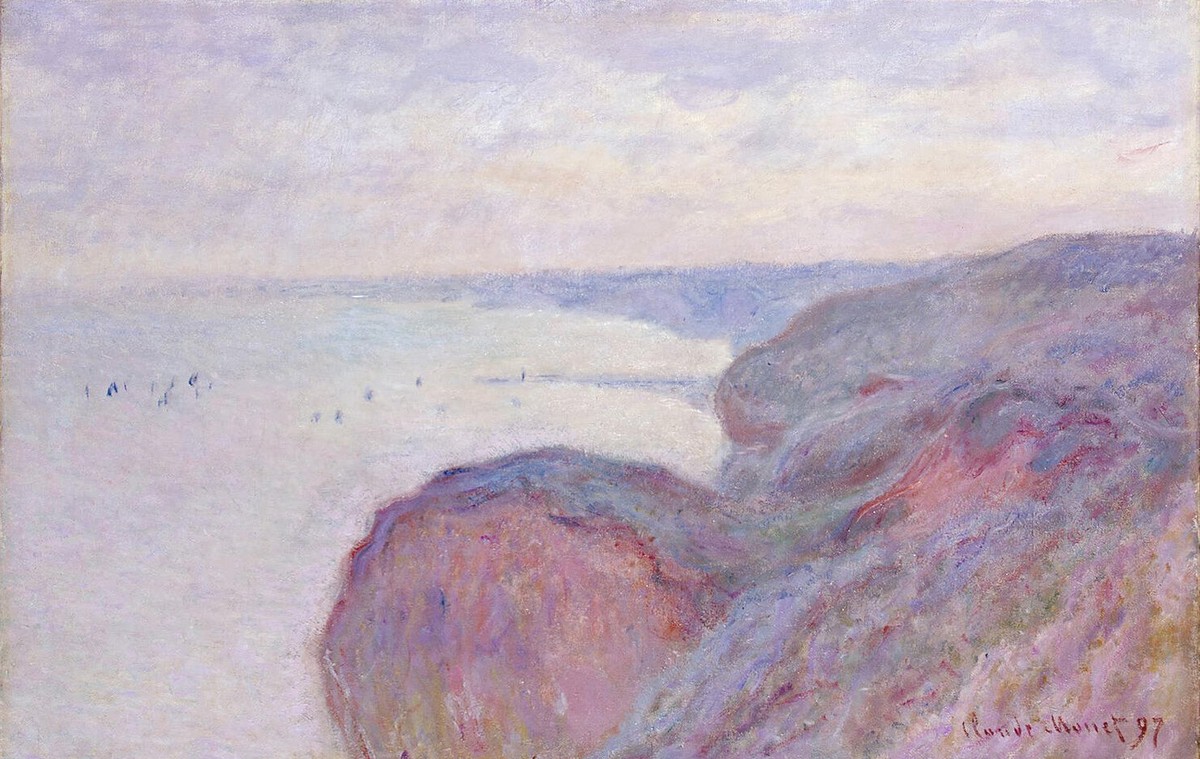 Cliff near Dieppe, Overcast Skies by Claude Monet