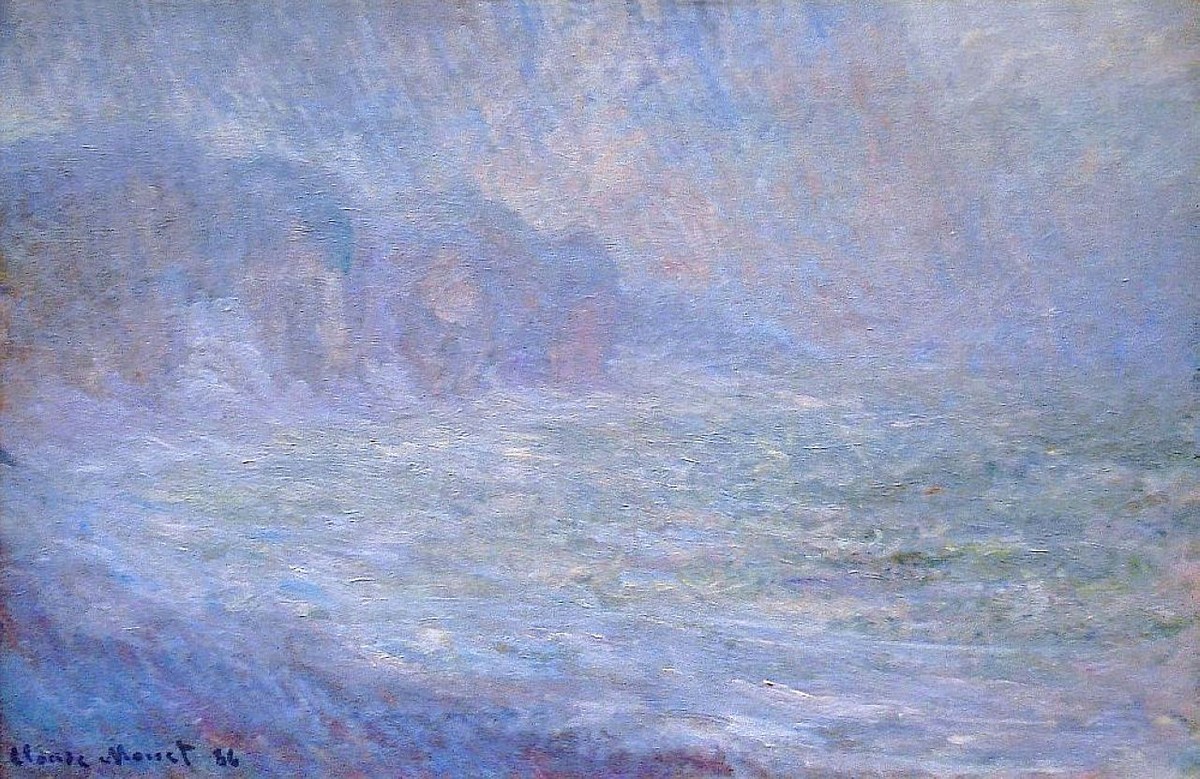 Cliffs at Pourville, Rain by Claude Monet