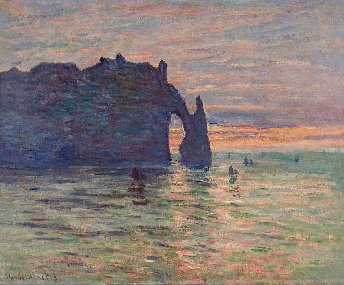 Etretat, Sunset by Claude Monet