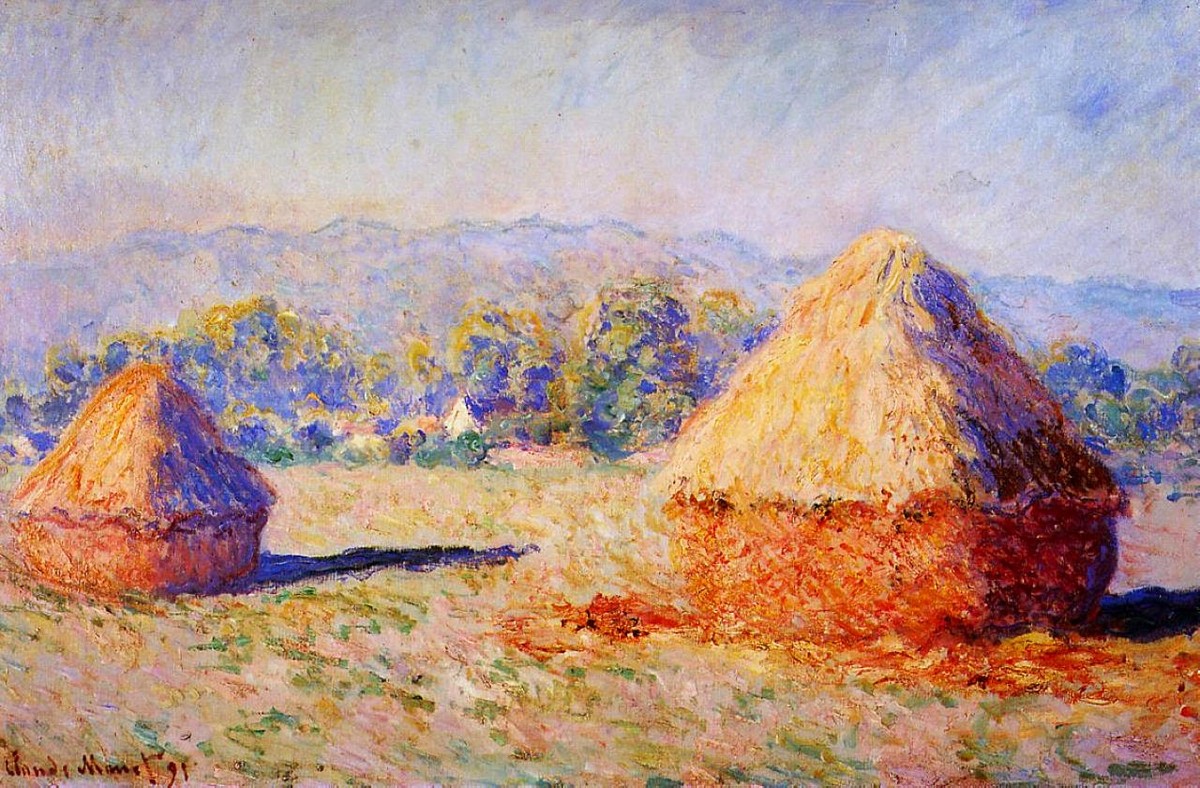 Grainstacks in the Sunlight, Morning Effect by Claude Monet