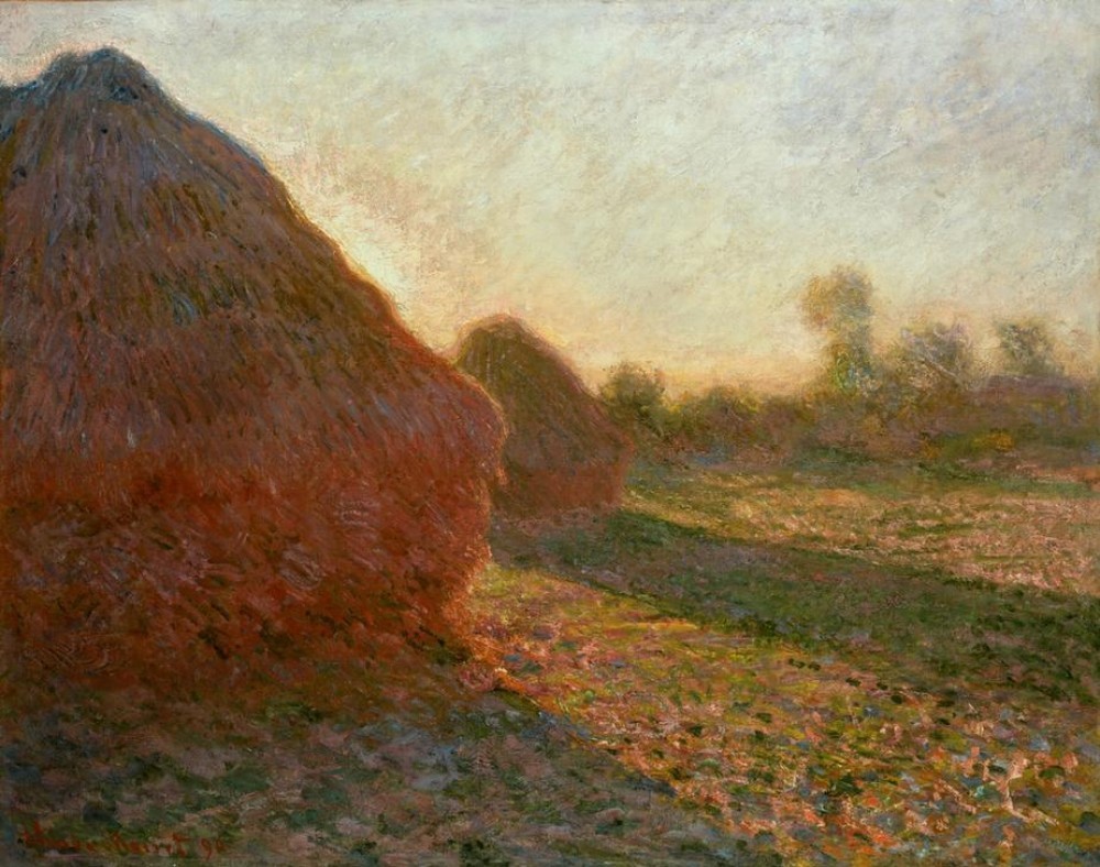 Haystacks, Last Sunrays by Claude Monet