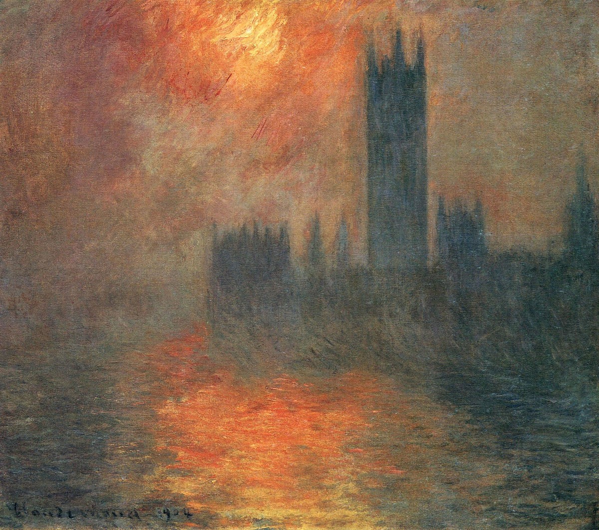 Houses of Parliament, Sunset by Claude Monet