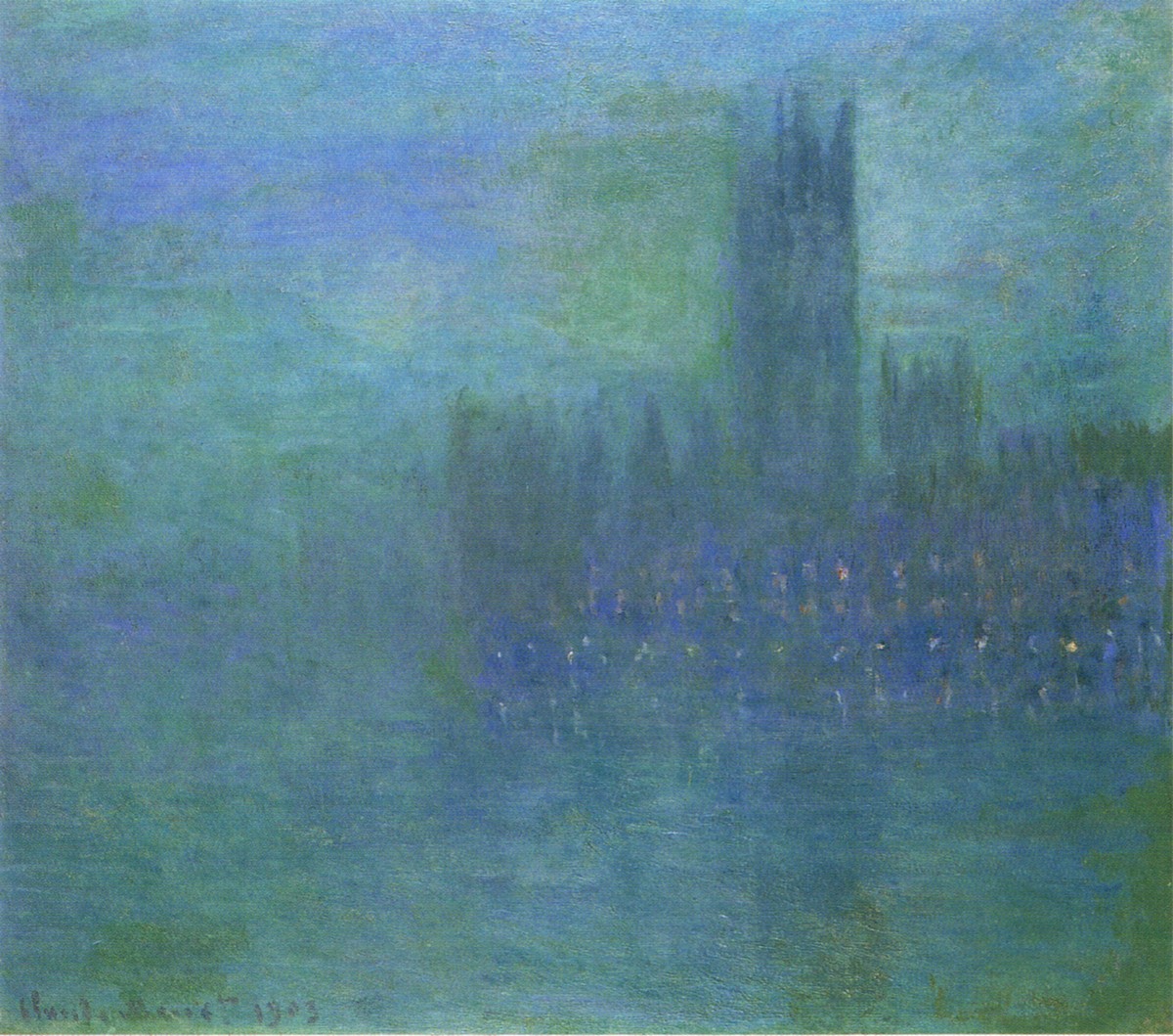 Houses of Parlilament, Fog Effect by Claude Monet