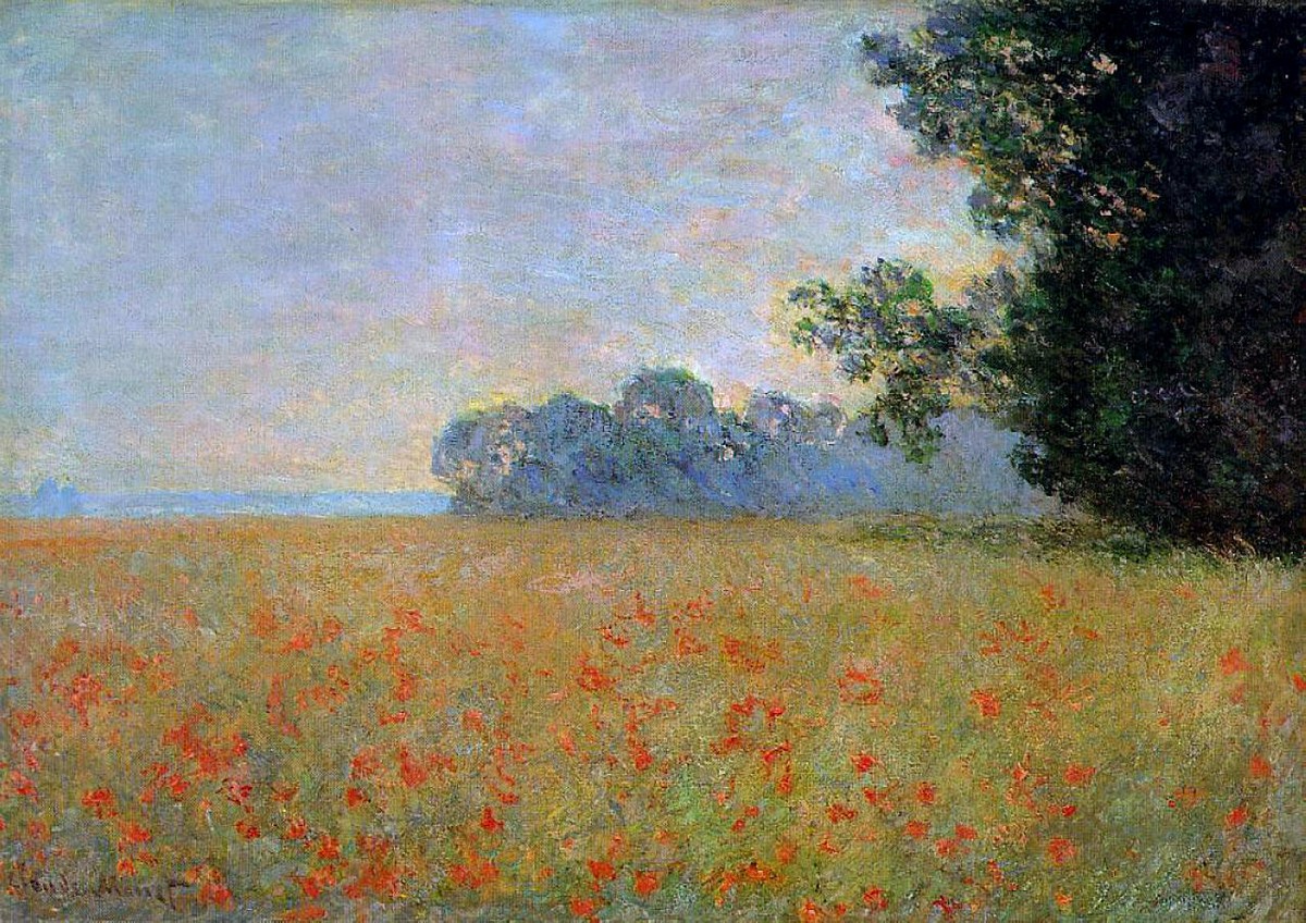 Oat and Poppy Field by Claude Monet
