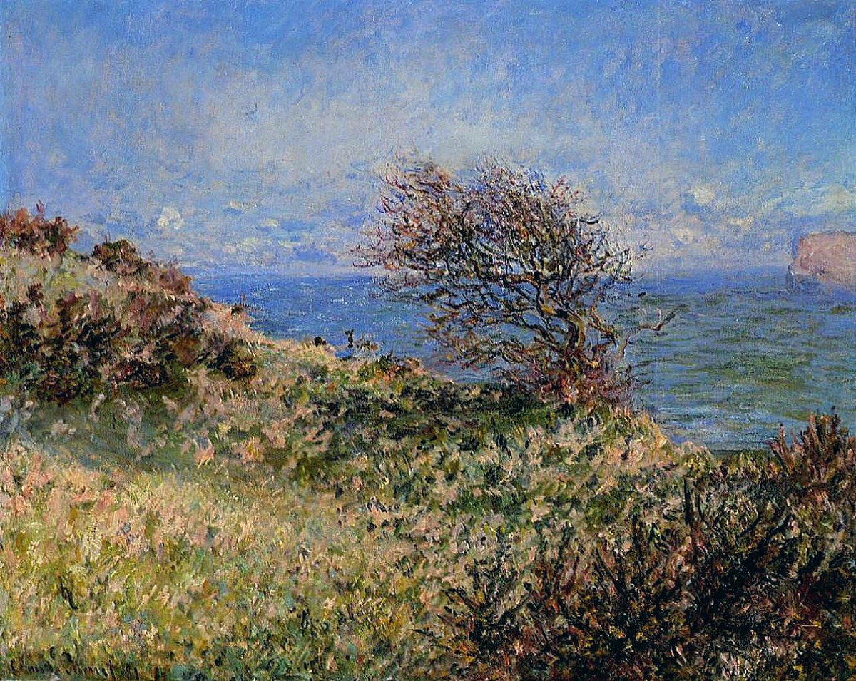 On the Cliff at Fecamp by Claude Monet