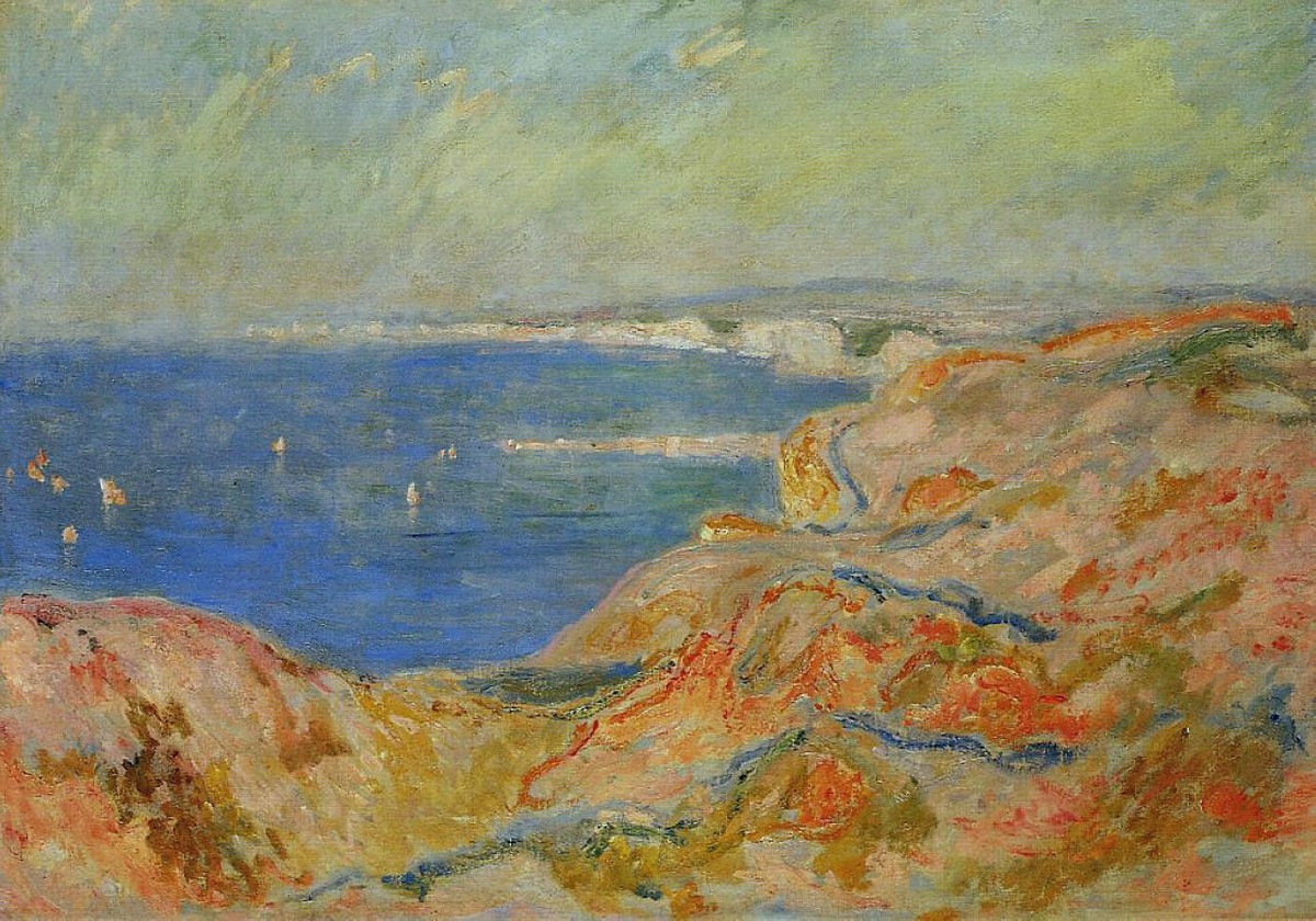 On the Cliff near Dieppe by Claude Monet