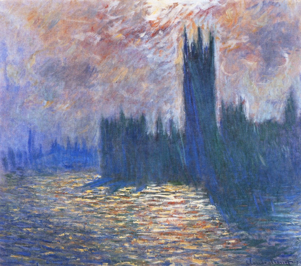 Parliament, Reflections on the Thames by Claude Monet