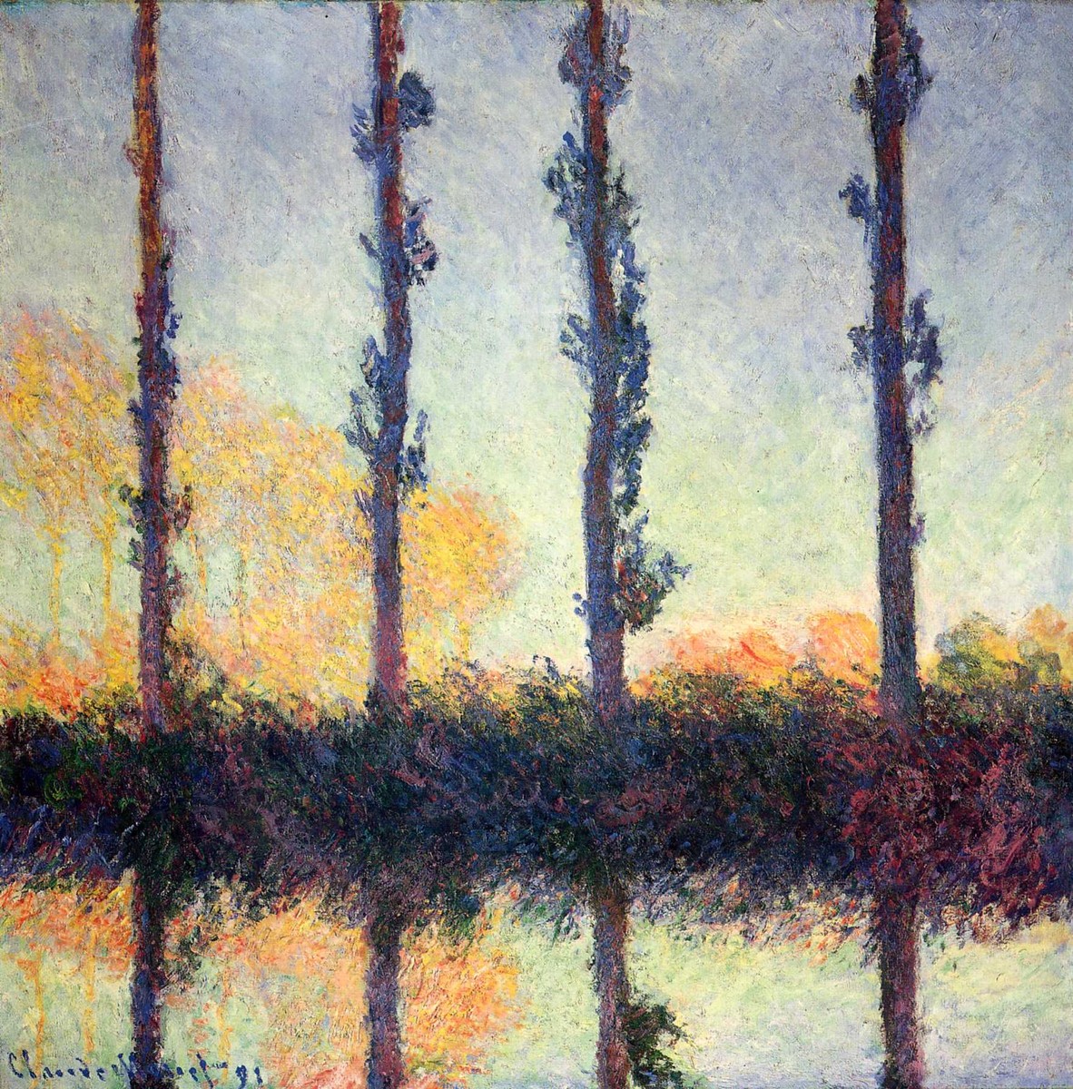 Poplars (Four Trees) by Claude Monet