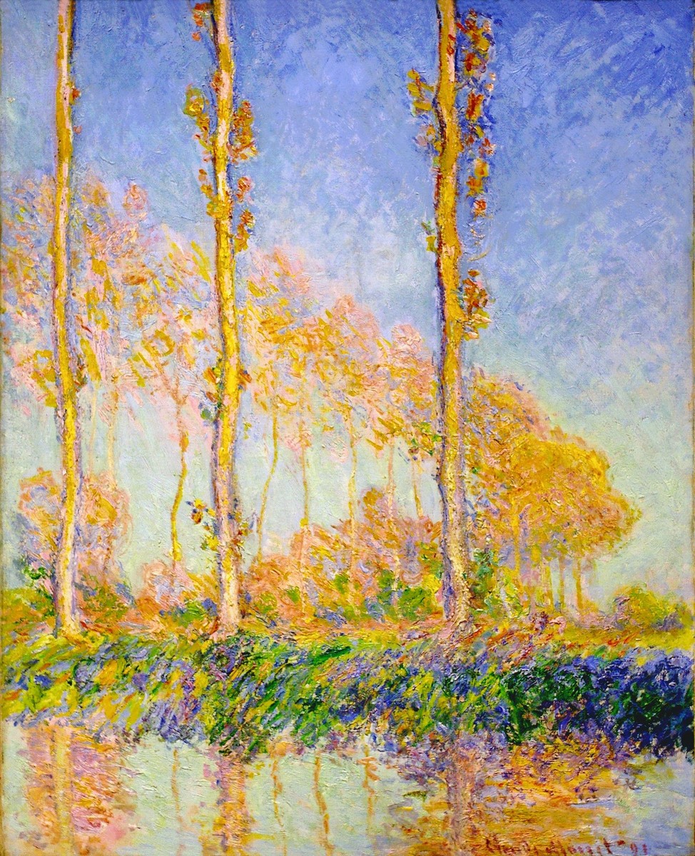 Poplars, Autumn, Pink Effect by Claude Monet