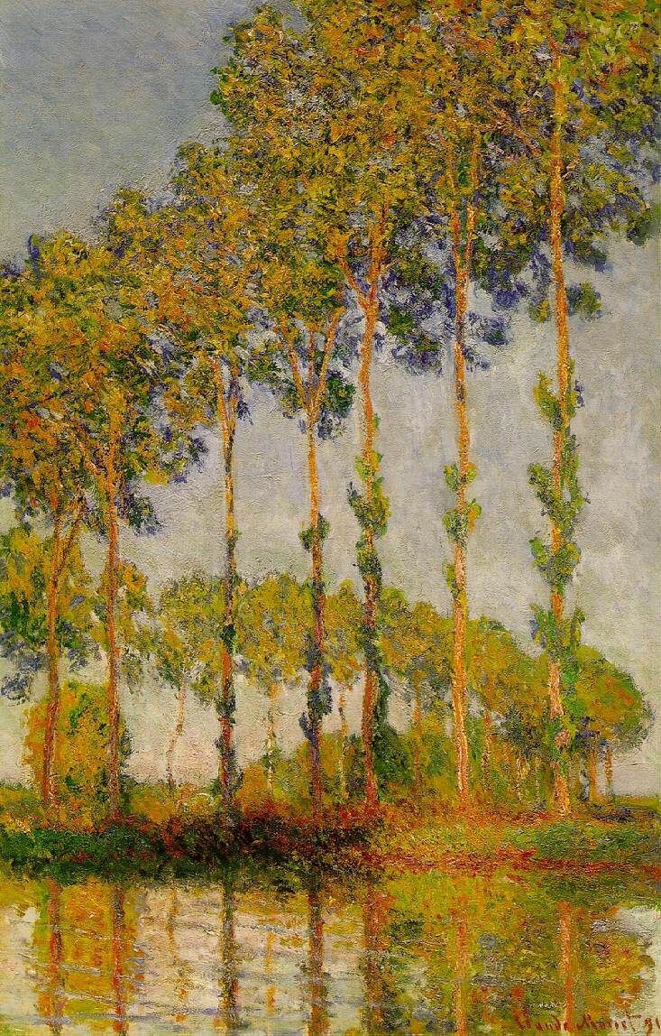 Poplars, Row in Autumn by Claude Monet