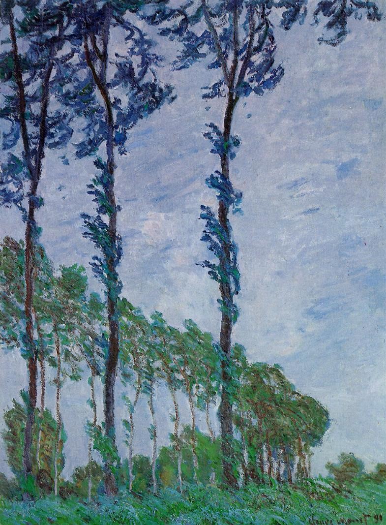 Poplars, Wind Effect by Claude Monet
