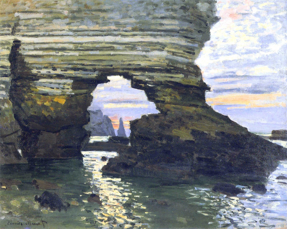Port d `Amount Etretat by Claude Monet