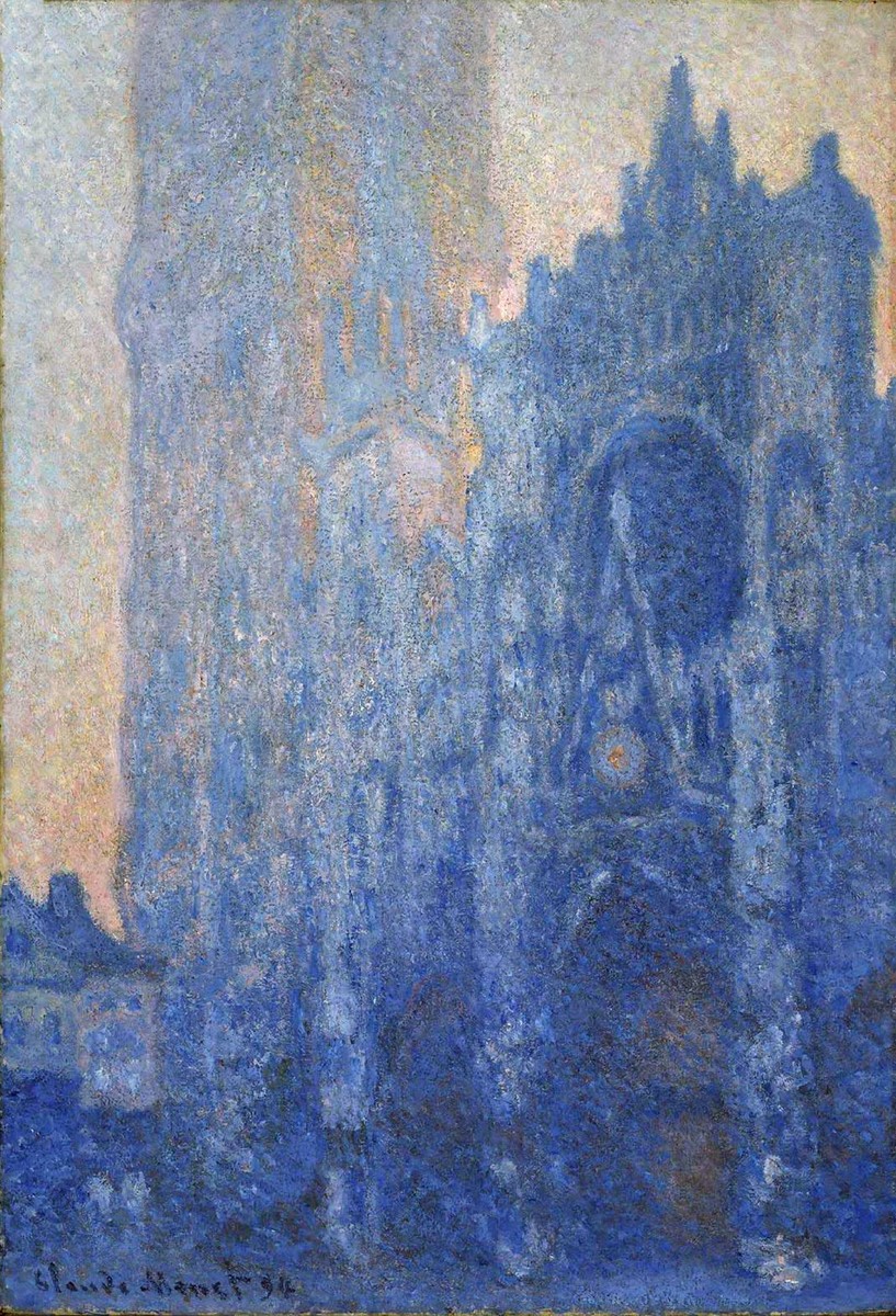 Rouen Cathedral Façade and Tour d'Albane (Morning Effect) by Claude Monet