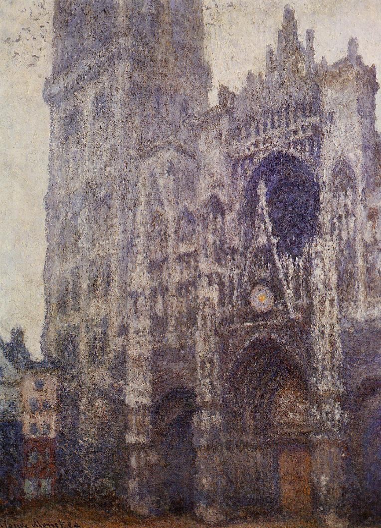 Rouen Cathedral, The Portal and the Tour d'Albene, Grey Weather by Claude Monet