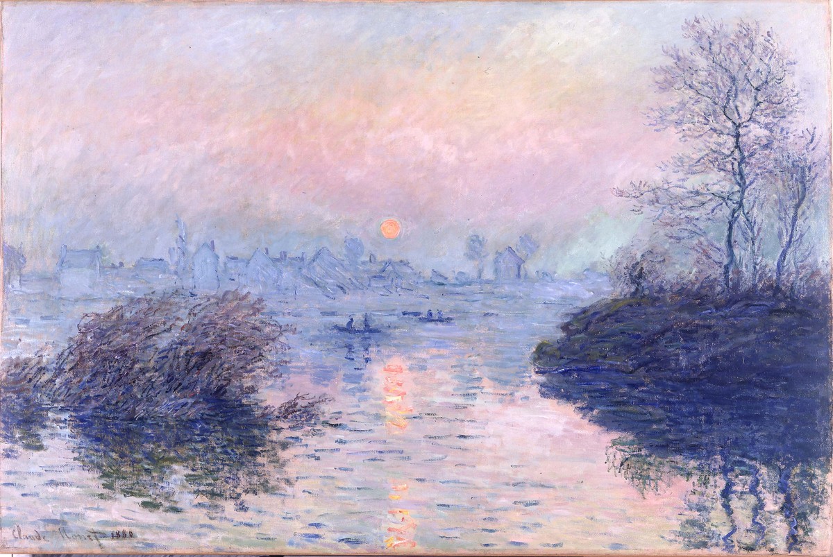Sunset on the Seine at Lavacourt, Winter Effect by Claude Monet