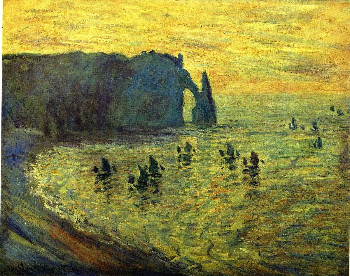 The Cliffs at Etretat by Claude Monet