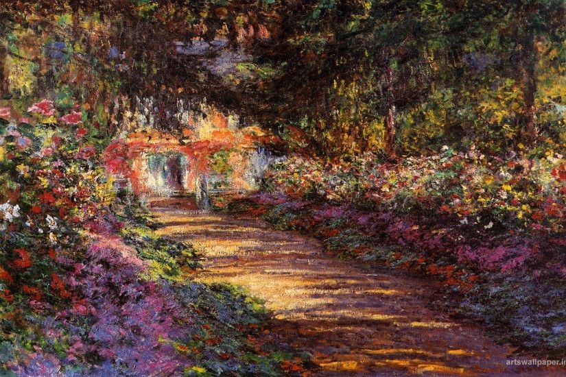 The Flowered Garden by Claude Monet