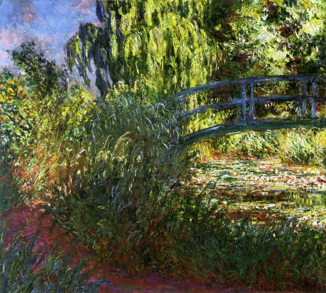 The Japanese Bridge (The Water-Lily Pond and Path by the Water) by Claude Monet