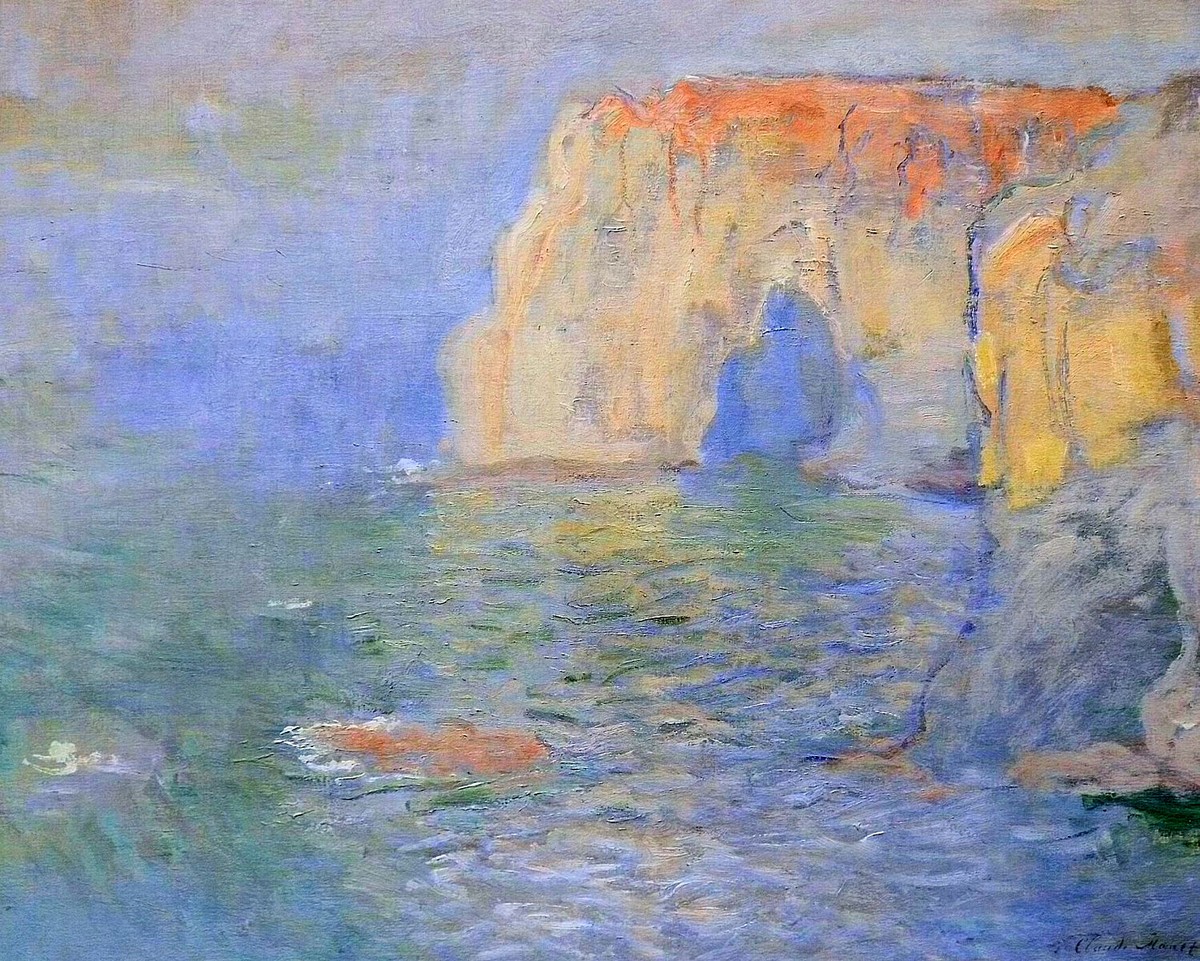 The Manneport, Reflections of Water by Claude Monet