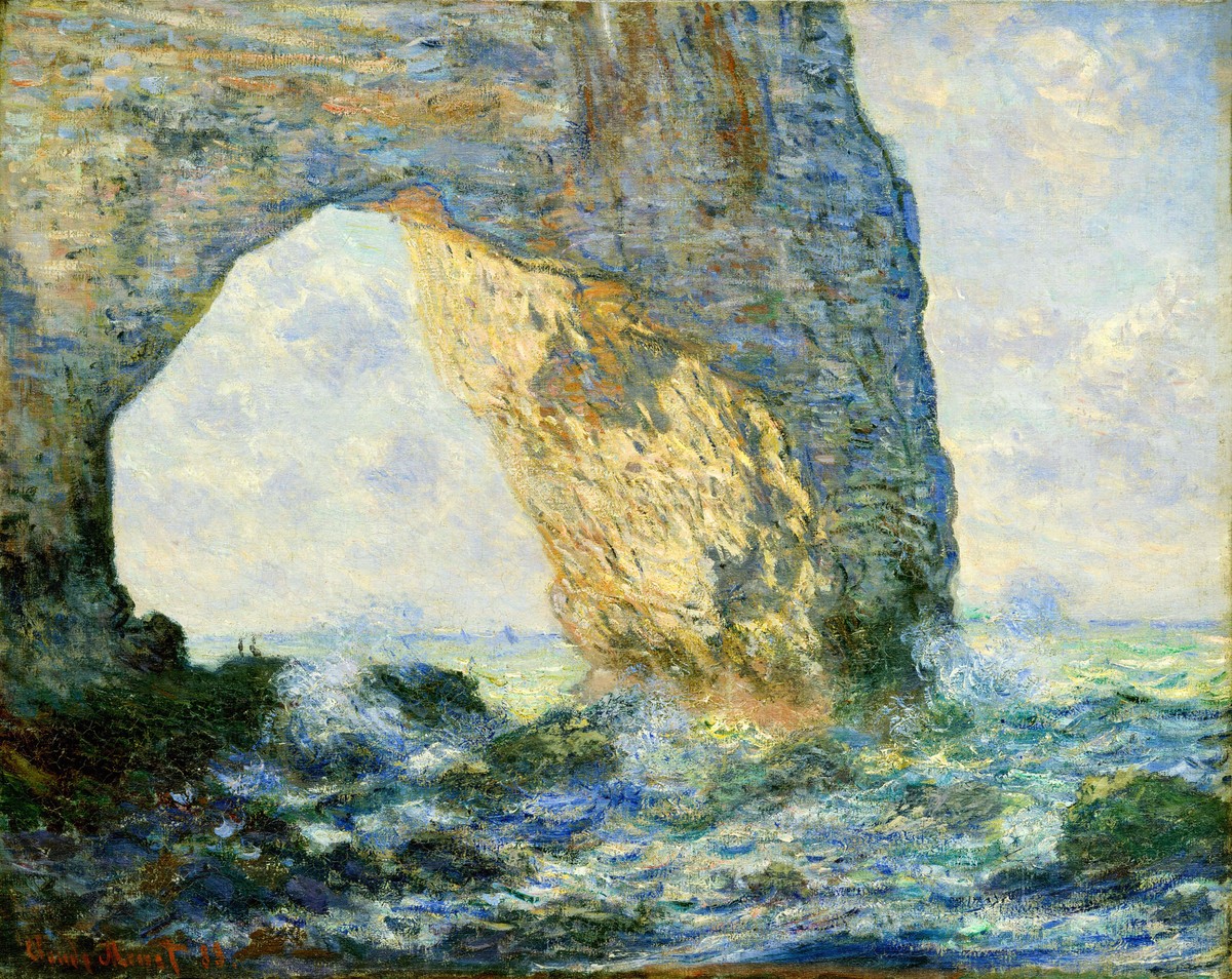 The Manneport, Rock Arch West of Etretat by Claude Monet