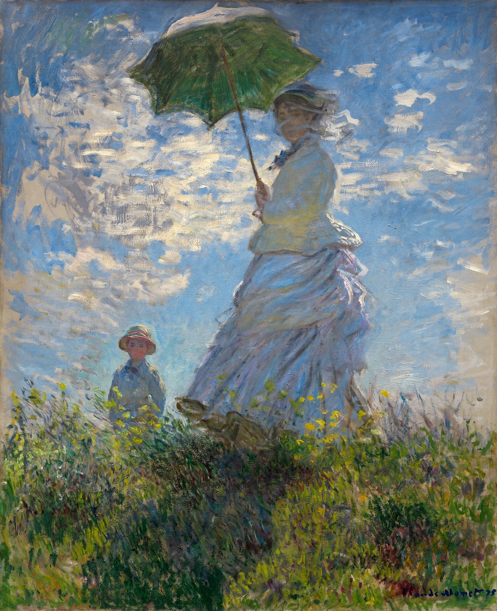 The Promenade, Woman with a Parasol by Claude Monet