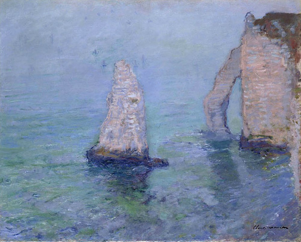 The Rock Needle and Porte d’Aval, Etretat by Claude Monet