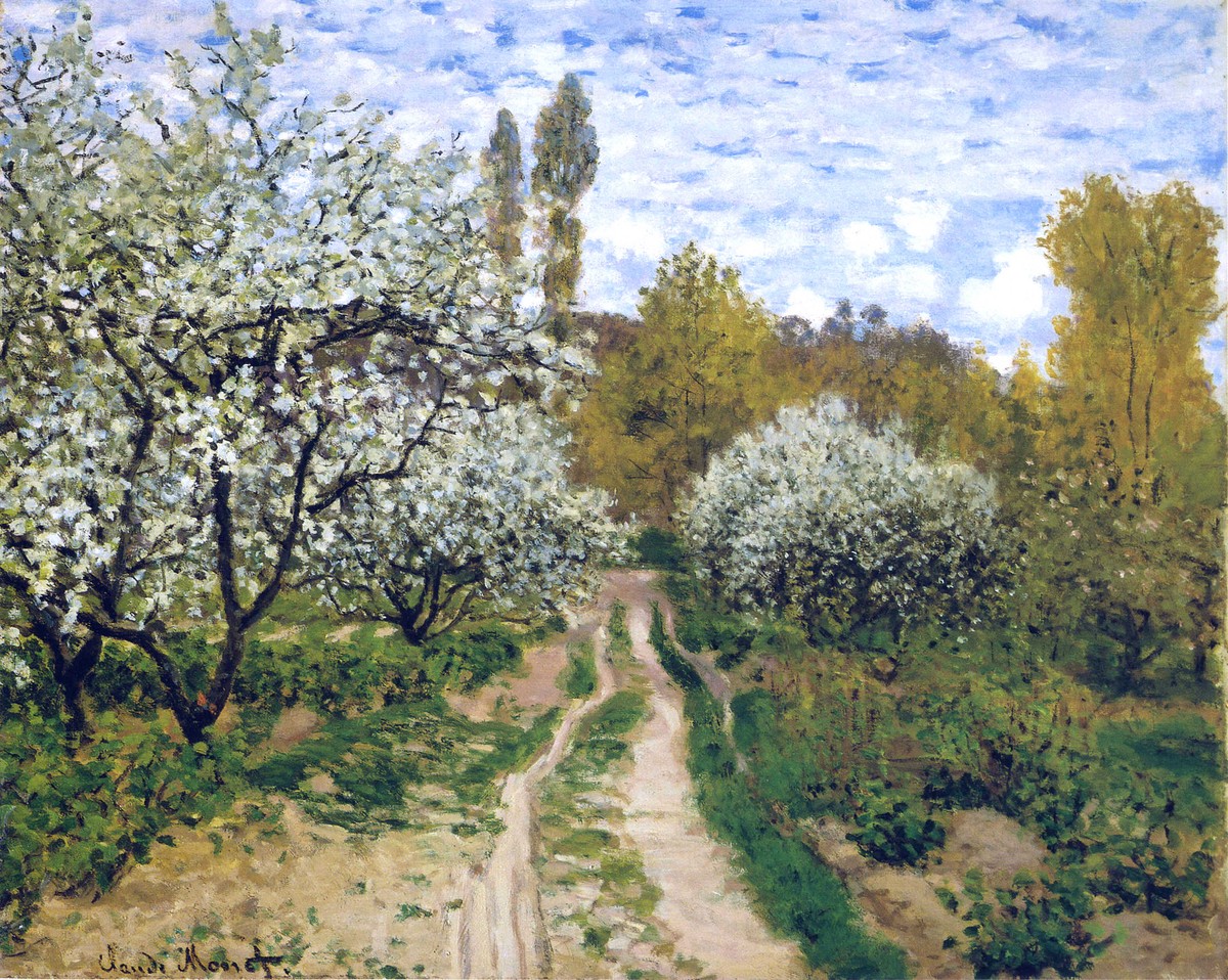 Trees in Bloom by Claude Monet