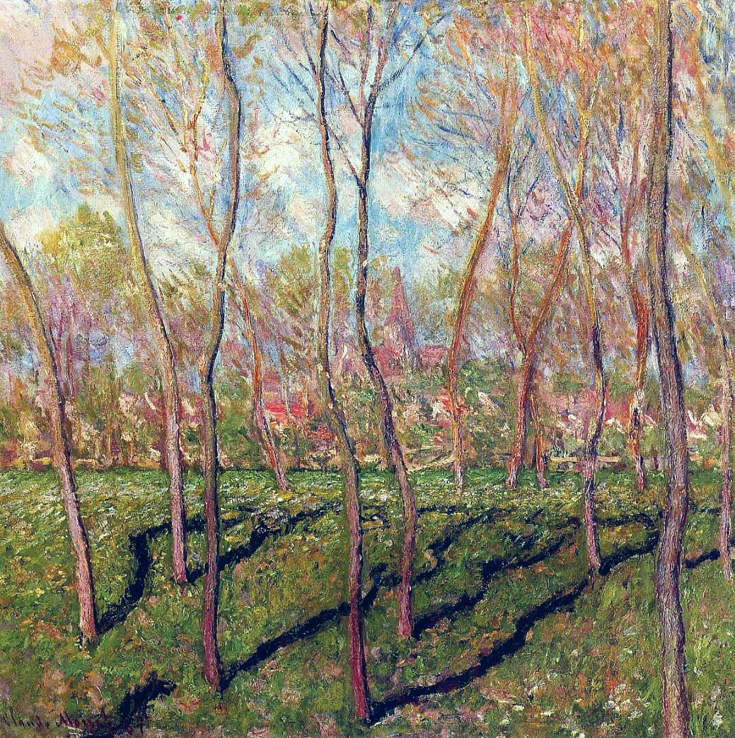 Trees in Winter, View of Bennecourt by Claude Monet