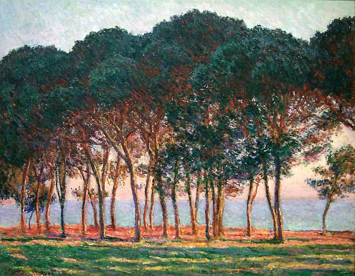 Under the Pine Trees at the End of the Day by Claude Monet