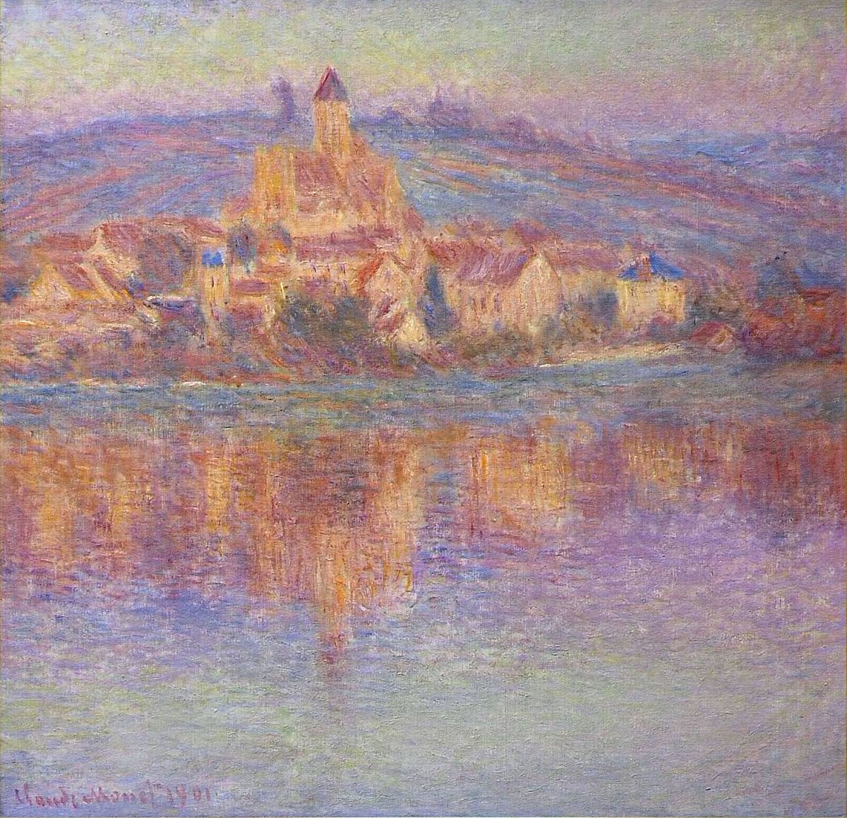 Vetheuil at Sunset by Claude Monet