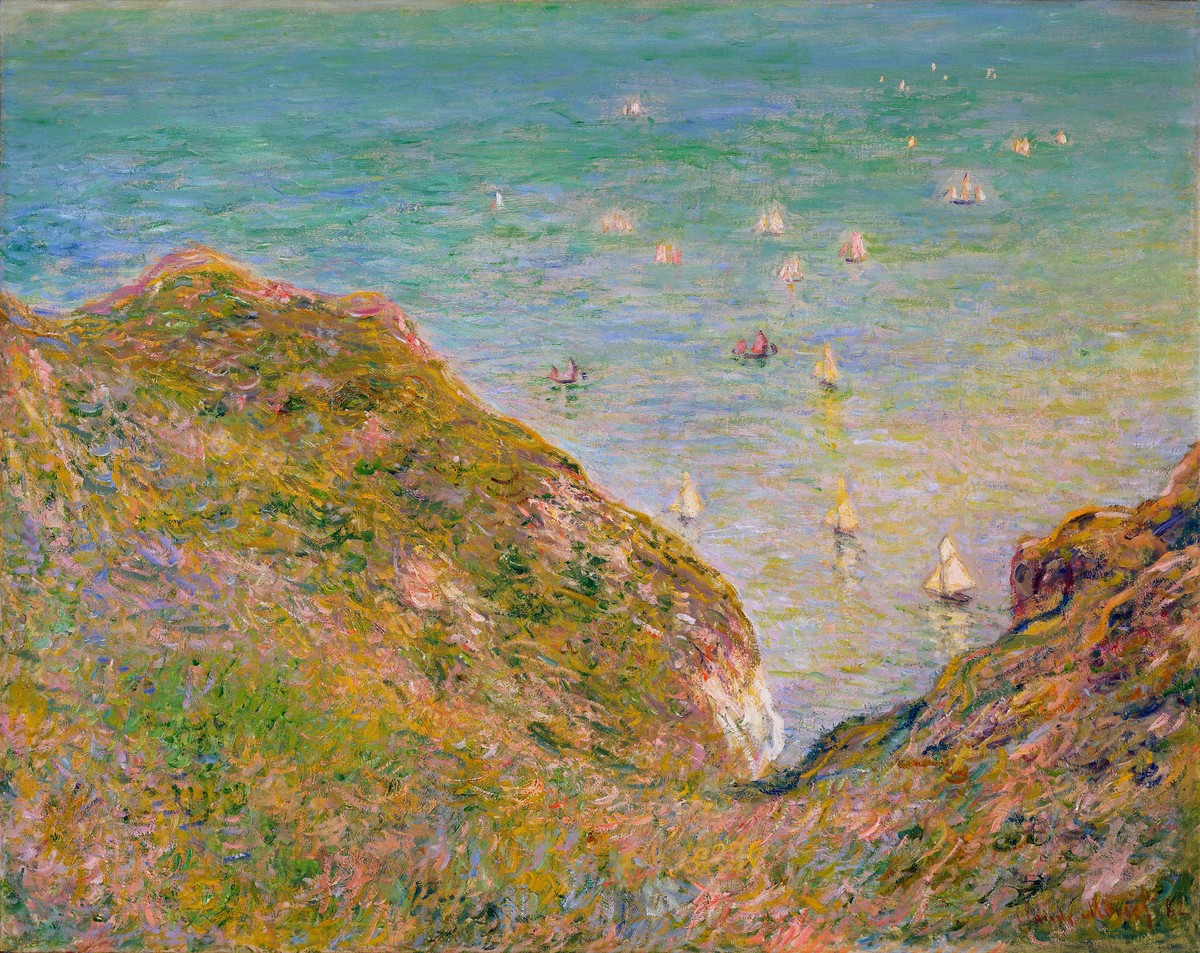 View from the Cliff at Pourville, Bright Weather by Claude Monet