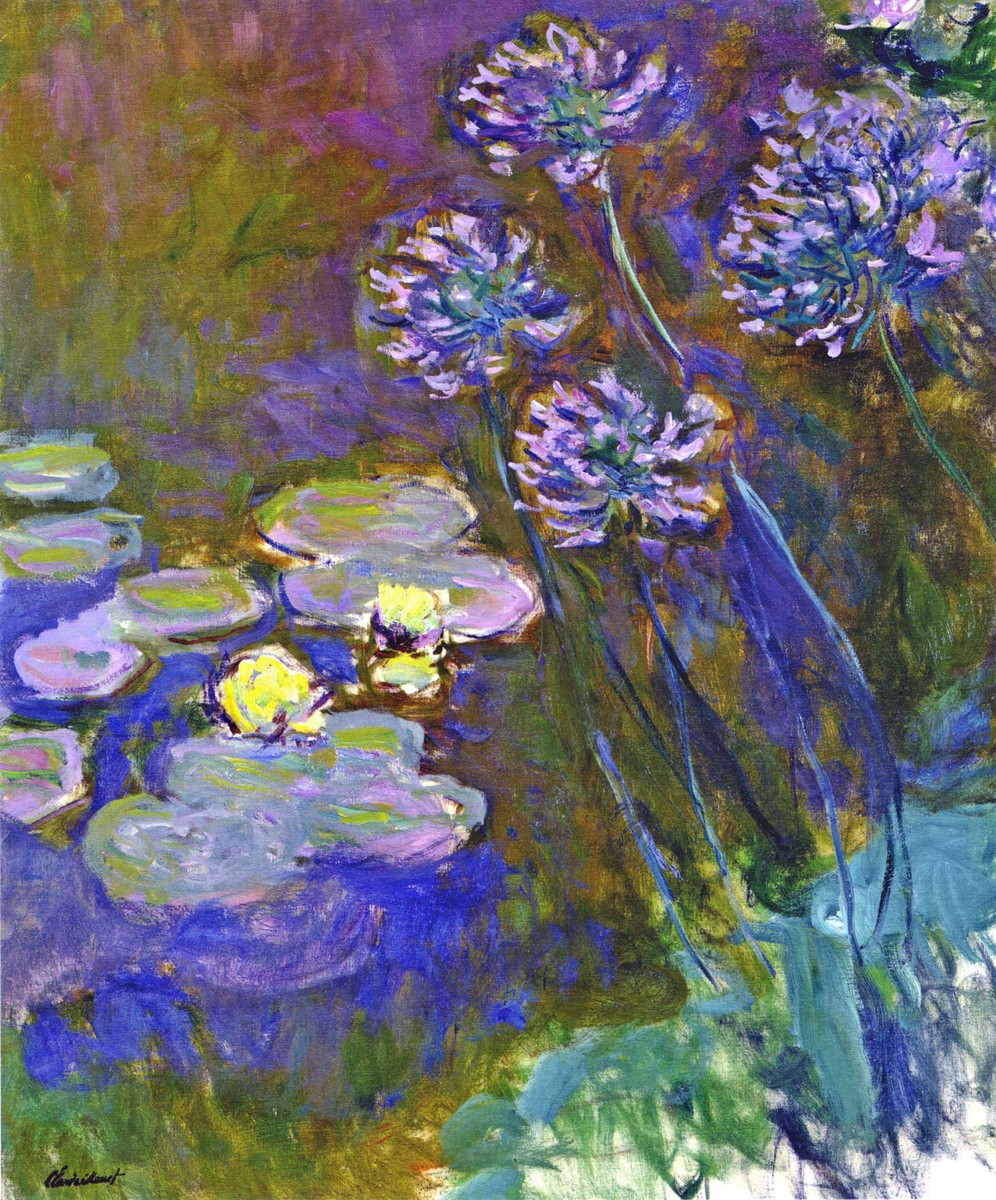Water Lilies and Agapanthus by Claude Monet