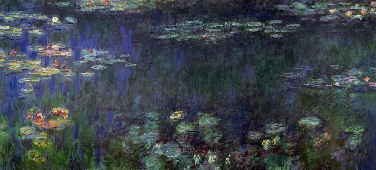 Water Lilies, Green Reflection (left half) by Claude Monet