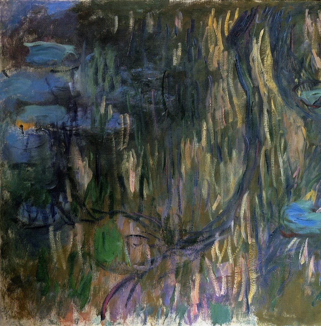 Water Lilies, Reflections of Weeping Willows (left half) by Claude Monet