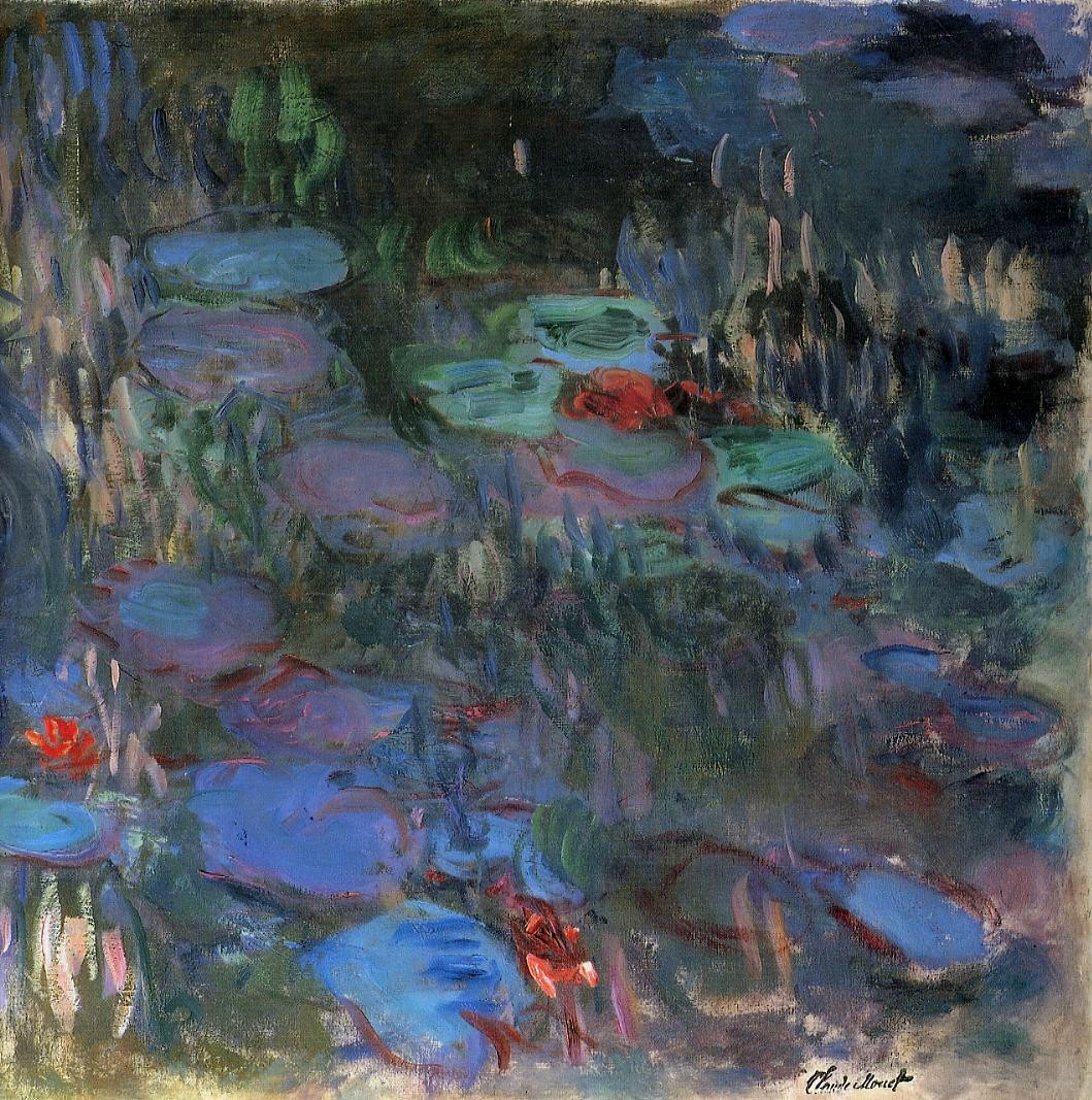 Water Lilies, Reflections of Weeping Willows (right half) by Claude Monet