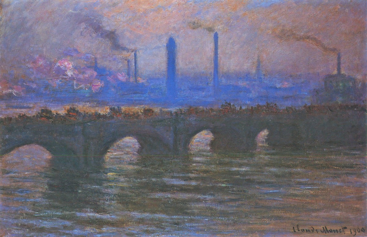 Waterloo Bridge, Overcast Weather by Claude Monet