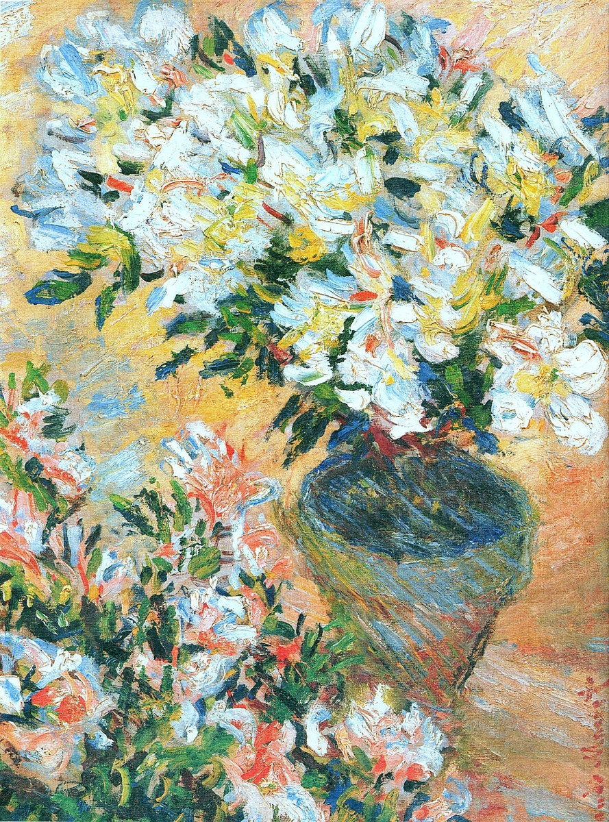 White Azaleas in a Pot by Claude Monet