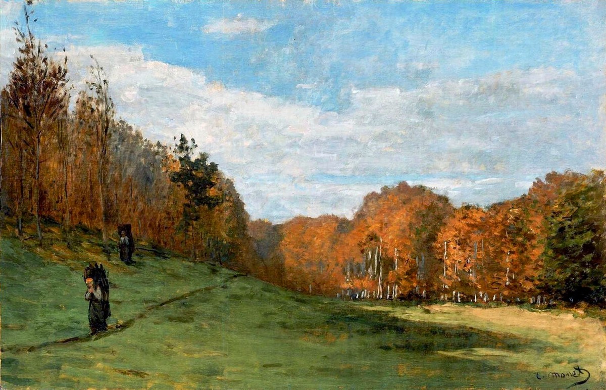 Woodbearers in Fontainebleau Forest by Claude Monet