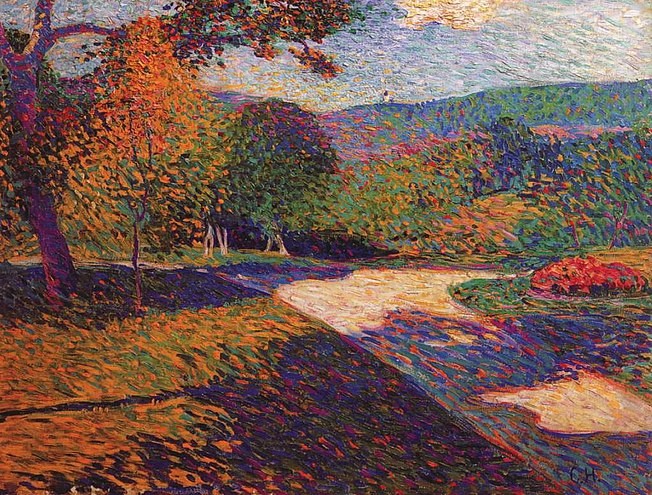 Summery park path with a view of the Wiesenttal by Curt Herrmann