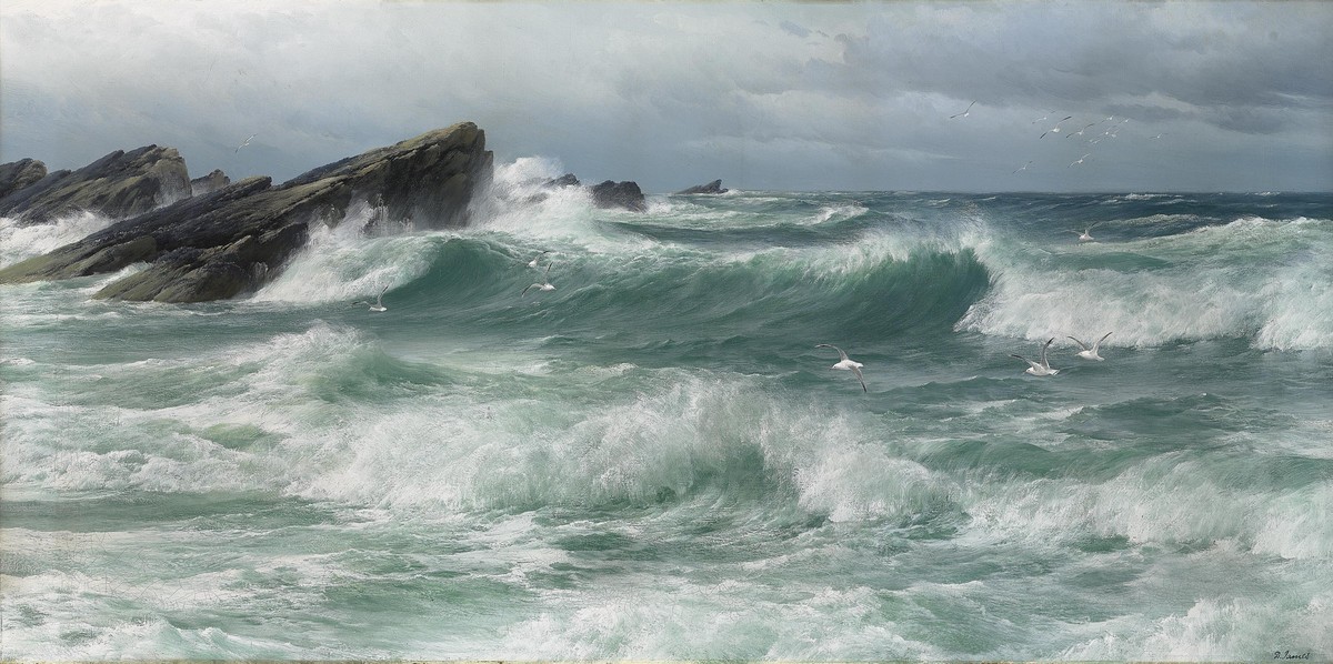 Waves Breaking on a Rocky Coast by David James