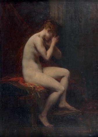 Seated model by Diogène Maillart
