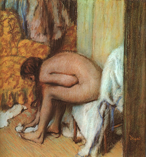 After the Bath (Woman wiping her left foot) by Edgar Degas