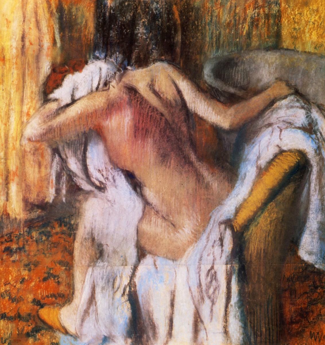 After the Bath, Woman Drying Herself by Edgar Degas