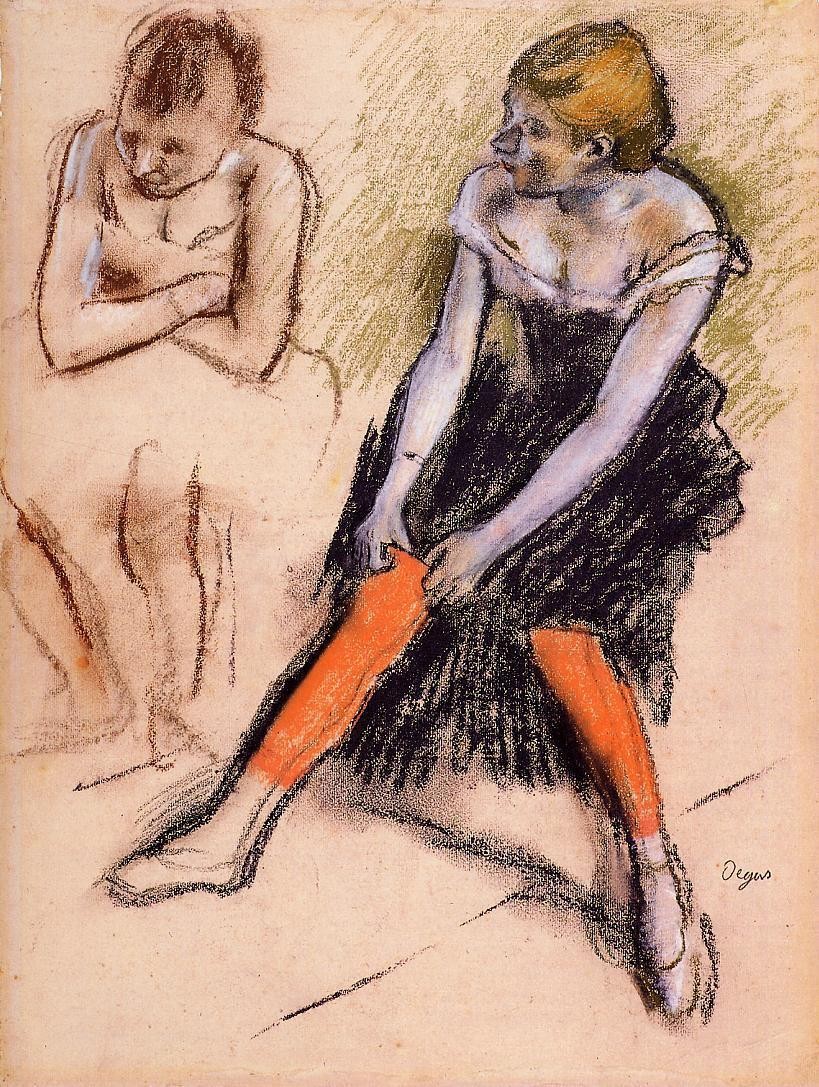 ancer with Red Stockings by Edgar Degas