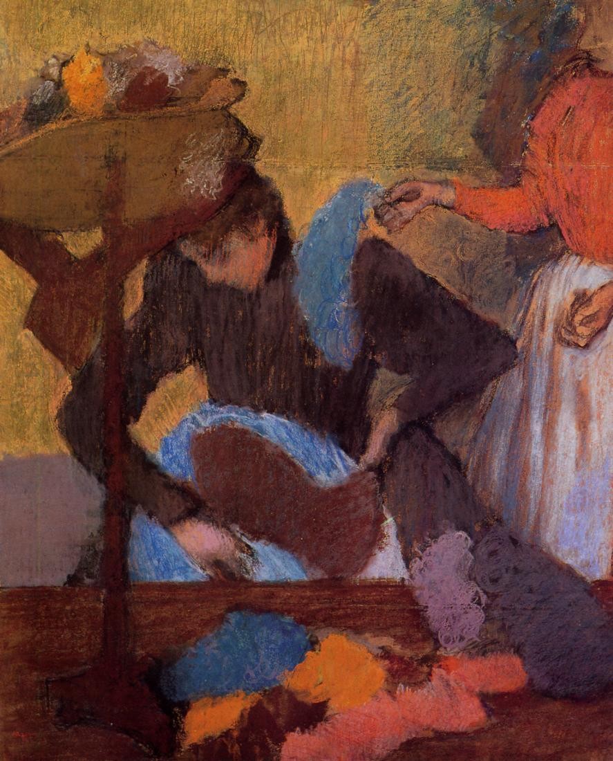 At the Milliner's by Edgar Degas