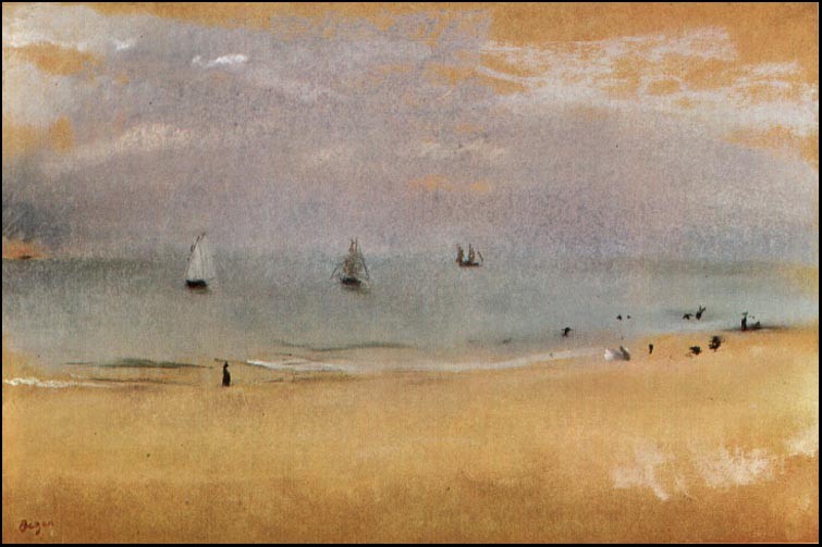 Beach with Sailing Boats by Edgar Degas